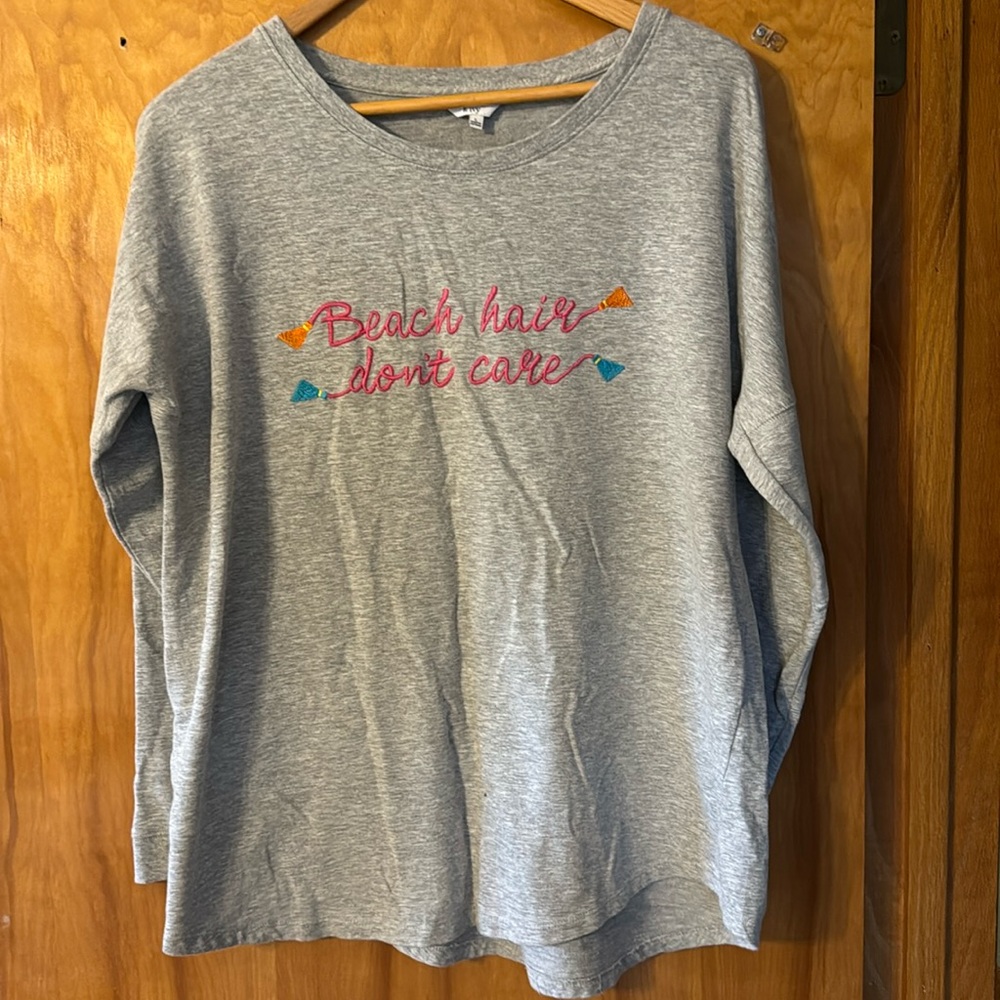 Crown and Ivy Beach Hair Don’t Care lightweight sweatshirt